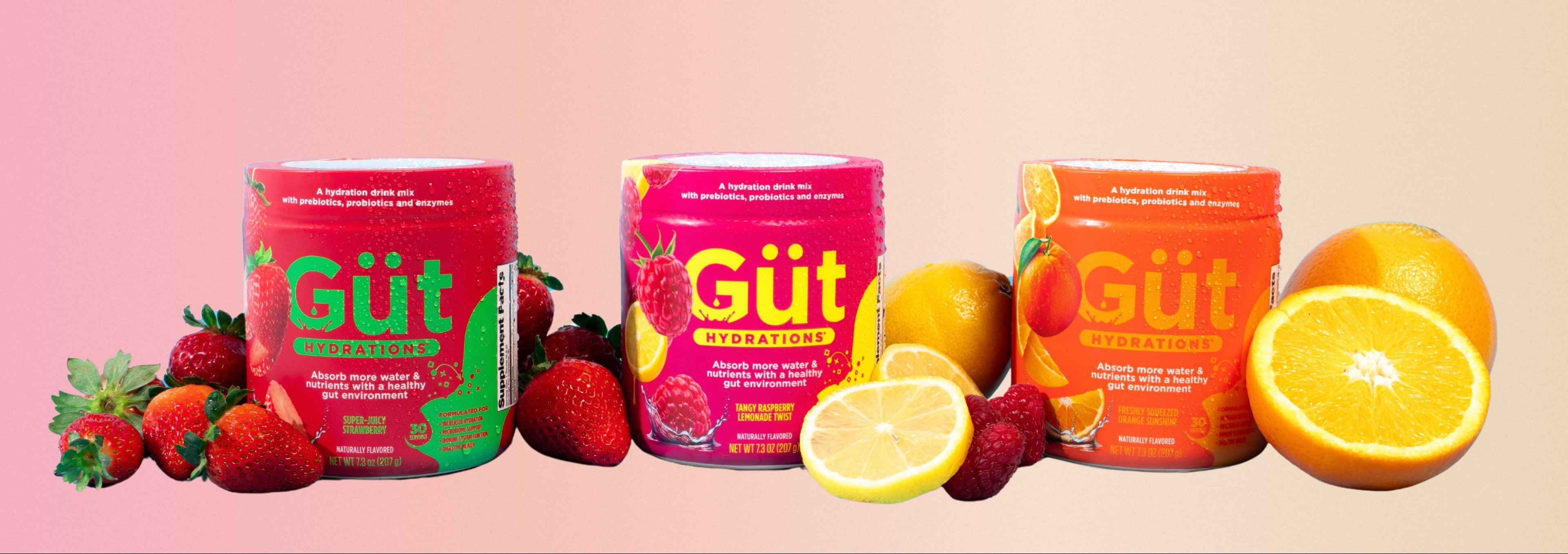 güt hydrations electrolyte hydration mix containers with fresh fruit